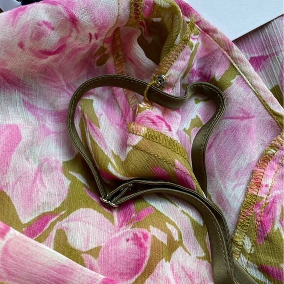 NWT Likely Dress Olive Green Pink Floral Hadi Long Sleeved Ruffled Dress Size 8 - Picture 13 of 15